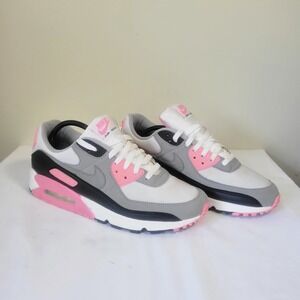 Nike Air Max 90 Womens Sneakers White Particle Grey Rose Pink CD0490-102 Size 12